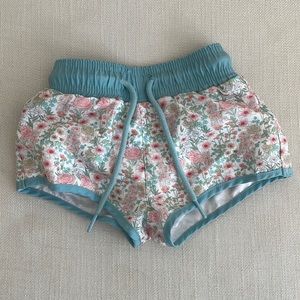 Minnow Swim boys boardies. Size 1T. Emerald Floral.